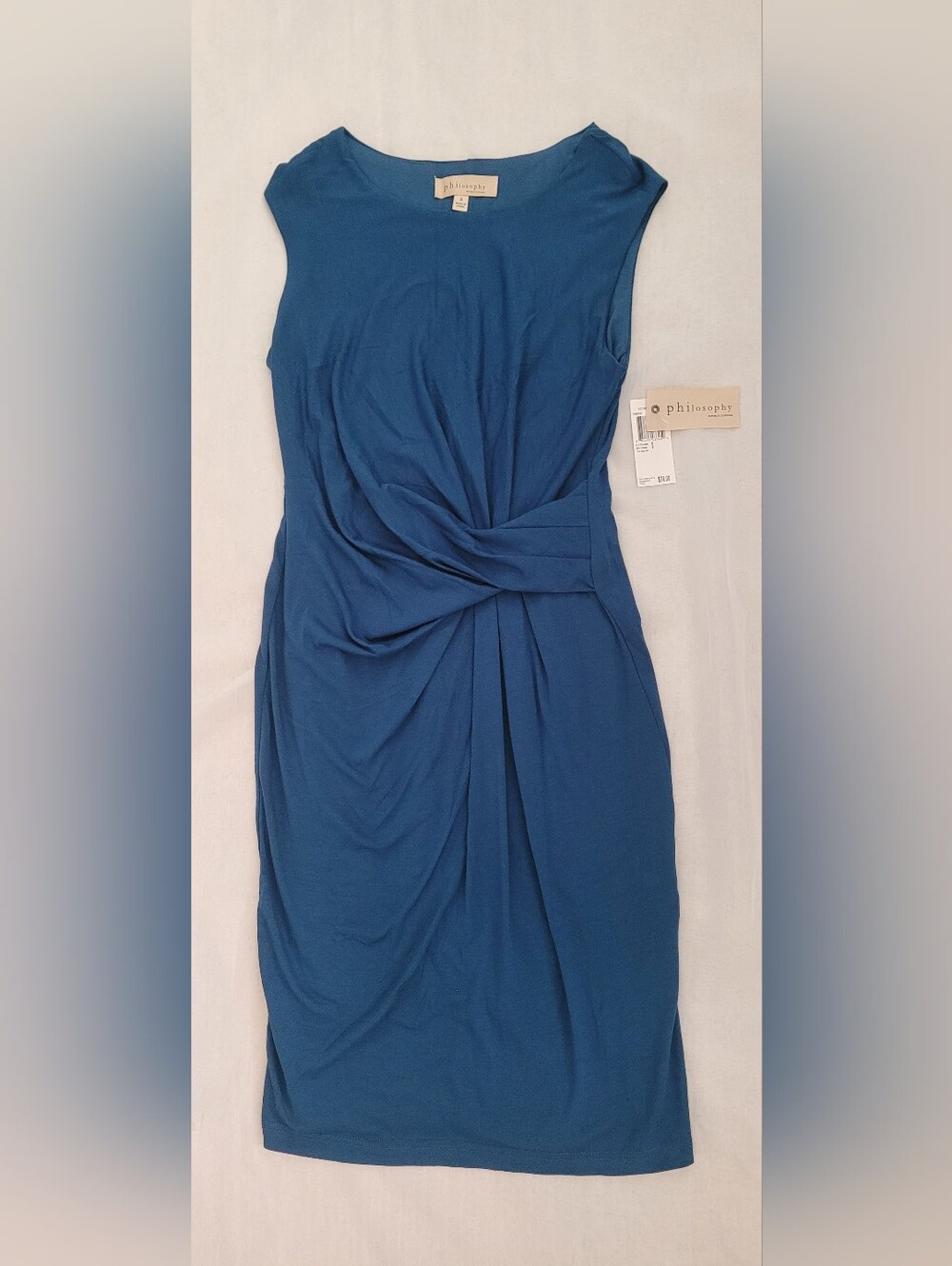 NWT!Philosophy Blue Supersoft Women's Anthro Fall Knit Midi Cocktail Dress Small